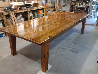 Sold to RFS for the boardroom. Made from reclaimed oregon   3m x 1.2m